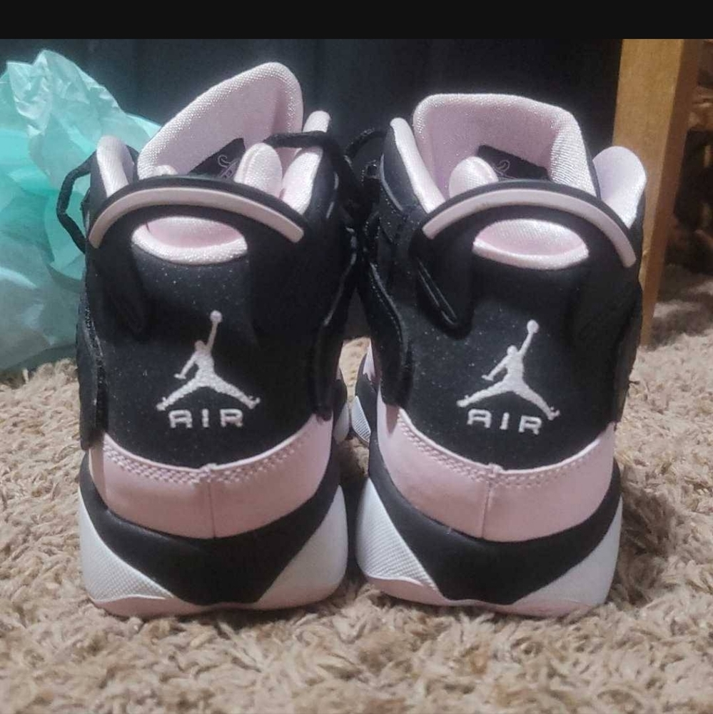 Jordan 6 rings GS snekers 'Black Pink Foam- Anthracite' suede - Picture 4 of 10